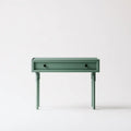 Consola con cajón largo y patas torneadas - verde