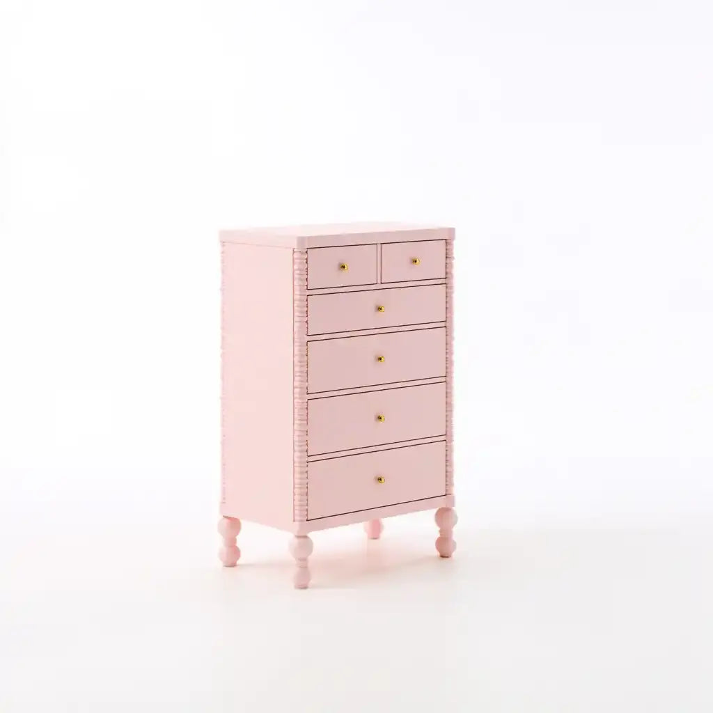 Cómoda estrecha con cajones apilados - rosa