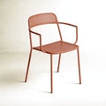 Silla con brazos rectos y patas finas - rosa