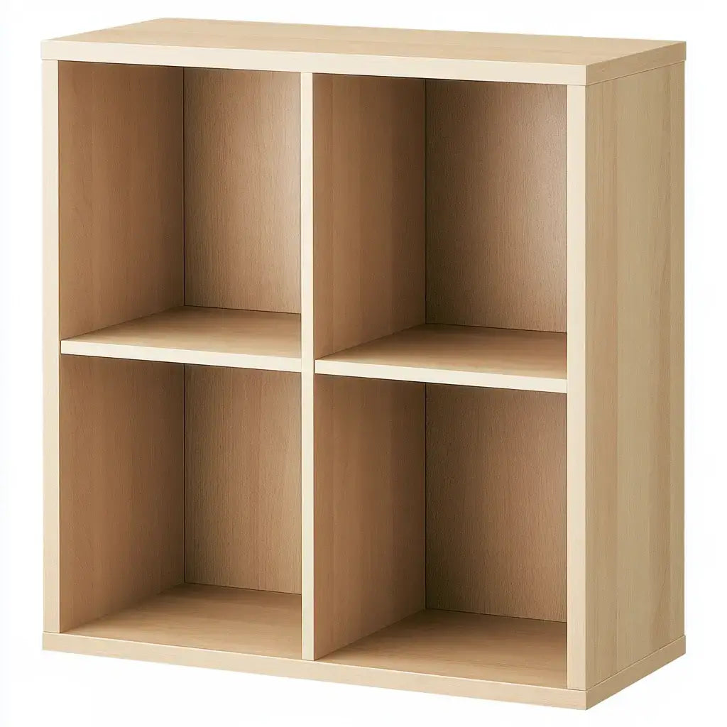 Estantería con cuatro compartimentos cuadrados - beige