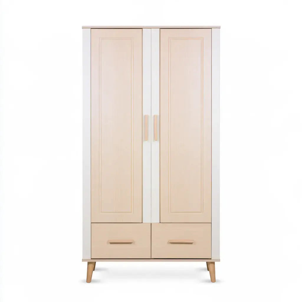 Armario con dos puertas y cajones bajos - beige
