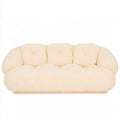 Sofá con contorno abombado y respaldo segmentado - beige